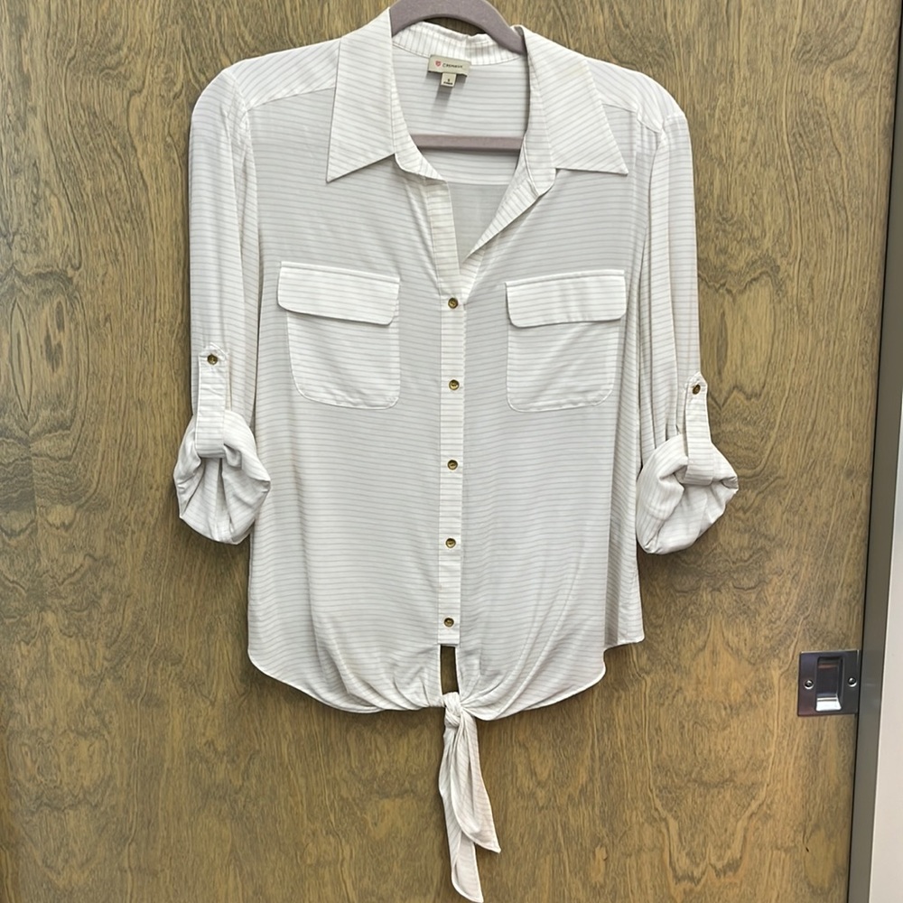 Cremieux button up tie front